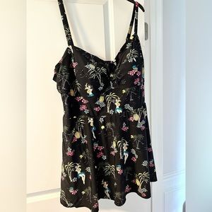 Black Hula Girl Wireless One-Piece Swim Dress tag is missing